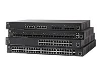 Cisco 550X Series SF550X-48P - Kytkin - L3 - Hallinnoitu - 48 x 10/100 (PoE+) + 2 x 10 Gigabit SFP+ yhdistelmä + 2 x SFP+ - telineeseen asennettava - PoE+ (382 W) SF550X-48P-K9-EU
